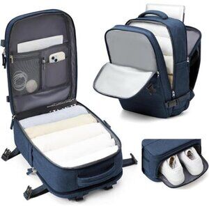 Navy Women's Backpack with Multi-Compartment Design